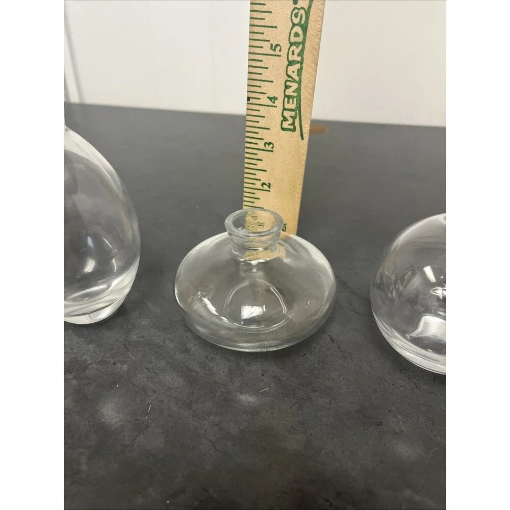 Clear Glass Bud Vase Set of 3 Wedding Decor Boho Minimalist Table Centerpiece